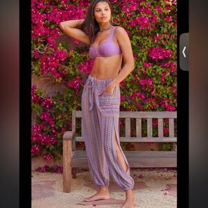 BECCA Horizon Harem Pants Casual Cargo Pockets Swim Cover Up Size XS